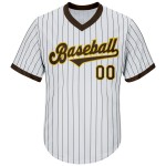 Maillot de baseball personnalisé bicolore or-blanc, noir et ancien Maillot de baseball personnalisé bicolore or-blanc, noir et ancien