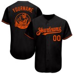 Maillot de baseball bleu marine orange et blanc personnalisé à rayures fines authentiques Maillot de baseball bleu marine orange et blanc personnalisé à rayures fines authentiques