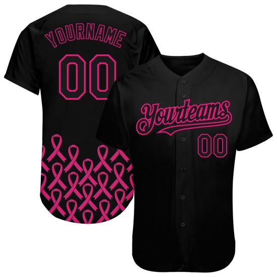 Maillot de baseball authentique personnalisé rose rouge clair Maillot de baseball authentique personnalisé rose rouge clair