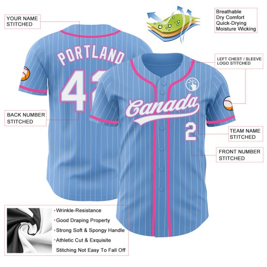 Maillot de baseball authentique à rayures fines, personnalisé, noir et blanc, blanc Maillot de baseball authentique à rayures fines, personnalisé, noir et blanc, blanc