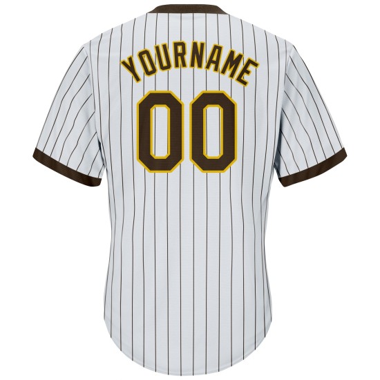 Maillot de baseball personnalisé bicolore or-blanc, noir et ancien Maillot de baseball personnalisé bicolore or-blanc, noir et ancien
