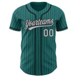 Maillot de baseball personnalisé rouge authentique à rayures noires et crème Maillot de baseball personnalisé rouge authentique à rayures noires et crème