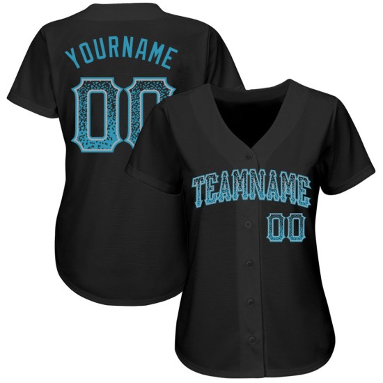 Maillot de baseball personnalisé noir authentique dégradé vert-blanc fluo Maillot de baseball personnalisé noir authentique dégradé vert-blanc fluo