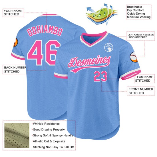 Maillot de baseball personnalisé authentique, chemise côtelée rétro, bleu aqua, blanc et noir Maillot de baseball personnalisé authentique, chemise côtelée rétro, bleu aqua, blanc et noir