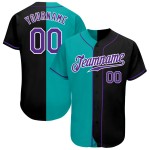 Maillot de baseball authentique à rayures fines, manches raglan bleu marine clair, blanc et bleu marine Maillot de baseball authentique à rayures fines, manches raglan bleu marine clair, blanc et bleu marine