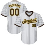 Maillot de baseball blanc personnalisé vert-or Maillot de baseball blanc personnalisé vert-or
